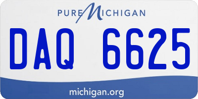 MI license plate DAQ6625