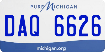 MI license plate DAQ6626