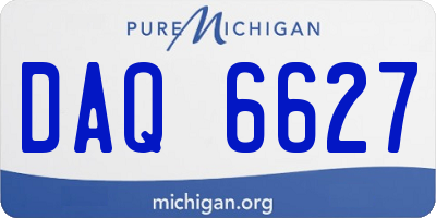 MI license plate DAQ6627