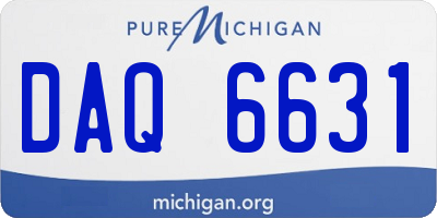 MI license plate DAQ6631