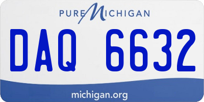 MI license plate DAQ6632
