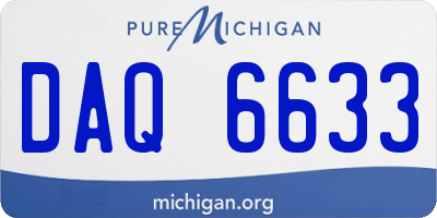 MI license plate DAQ6633