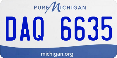 MI license plate DAQ6635