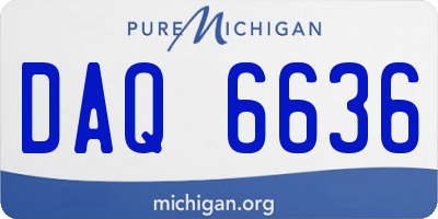 MI license plate DAQ6636