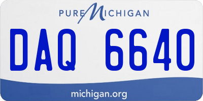 MI license plate DAQ6640