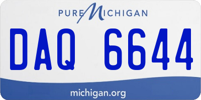 MI license plate DAQ6644