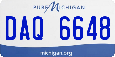 MI license plate DAQ6648