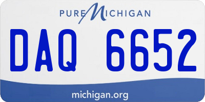 MI license plate DAQ6652