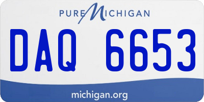 MI license plate DAQ6653