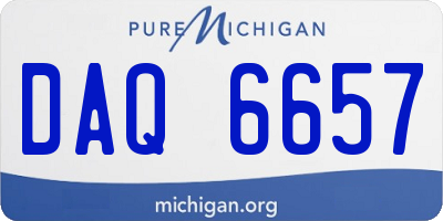 MI license plate DAQ6657