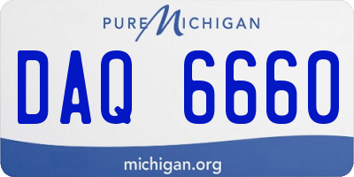MI license plate DAQ6660