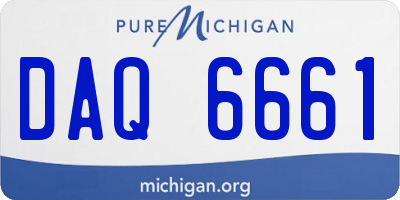 MI license plate DAQ6661