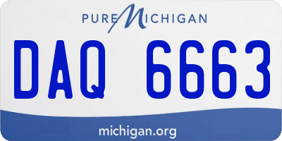 MI license plate DAQ6663