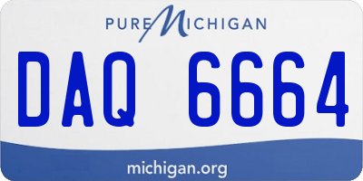 MI license plate DAQ6664