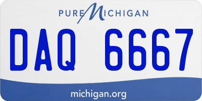 MI license plate DAQ6667