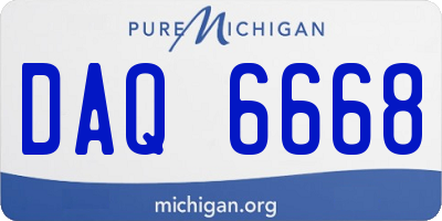 MI license plate DAQ6668