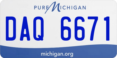 MI license plate DAQ6671