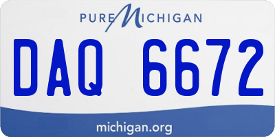 MI license plate DAQ6672