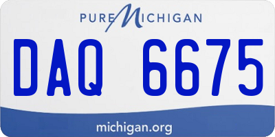 MI license plate DAQ6675