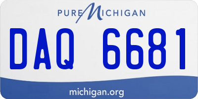 MI license plate DAQ6681
