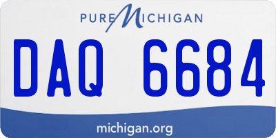 MI license plate DAQ6684