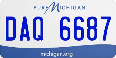 MI license plate DAQ6687