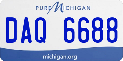 MI license plate DAQ6688