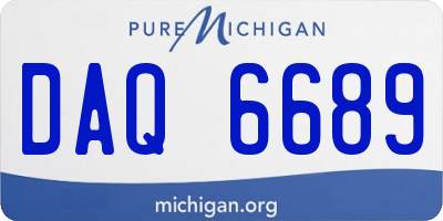 MI license plate DAQ6689