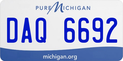 MI license plate DAQ6692