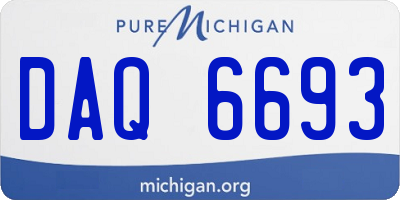 MI license plate DAQ6693