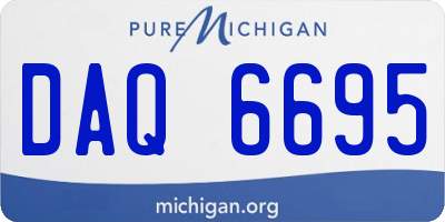 MI license plate DAQ6695