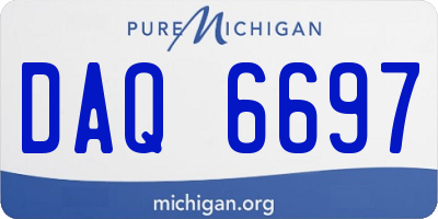 MI license plate DAQ6697