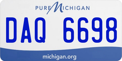 MI license plate DAQ6698