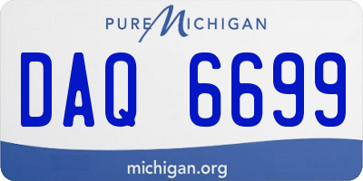 MI license plate DAQ6699