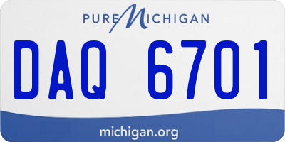 MI license plate DAQ6701