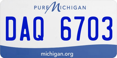 MI license plate DAQ6703
