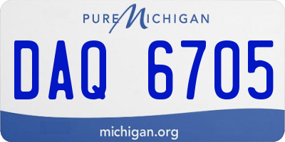 MI license plate DAQ6705