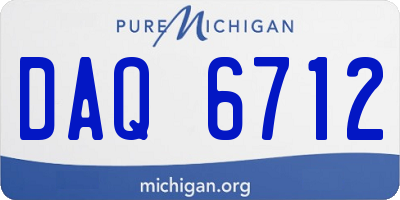 MI license plate DAQ6712