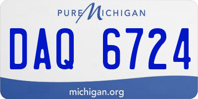 MI license plate DAQ6724