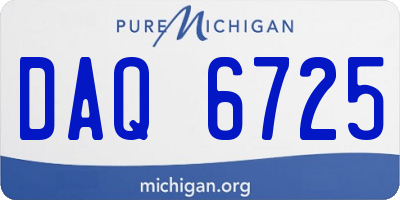 MI license plate DAQ6725