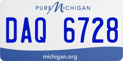 MI license plate DAQ6728