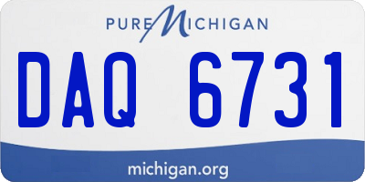 MI license plate DAQ6731