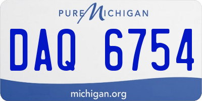 MI license plate DAQ6754