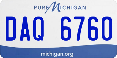 MI license plate DAQ6760