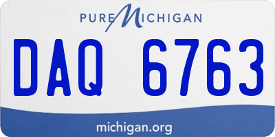 MI license plate DAQ6763