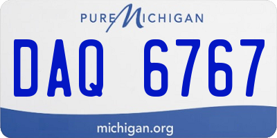 MI license plate DAQ6767