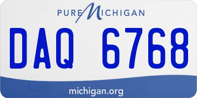 MI license plate DAQ6768