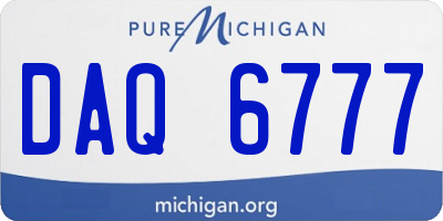 MI license plate DAQ6777