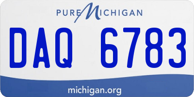 MI license plate DAQ6783