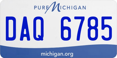 MI license plate DAQ6785